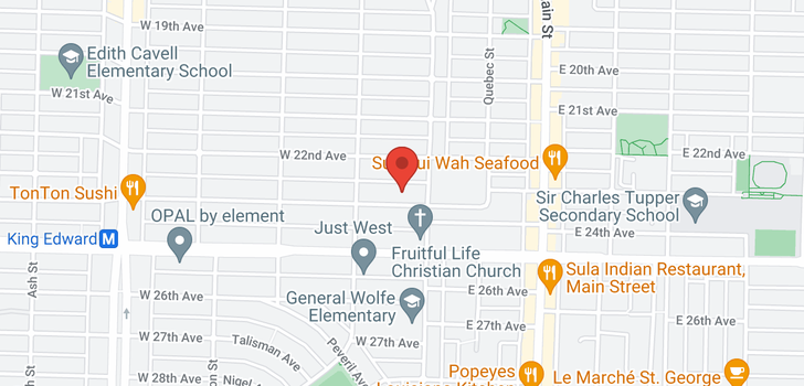 map of 33 W 23 AVENUE